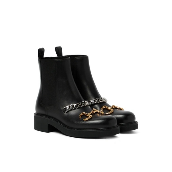 New in box Gucci Horsebit & Chain Leather Chelsea boots - Picture 3 of 8